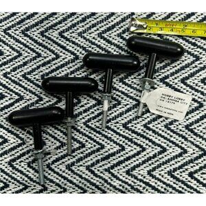 Set Of 4 Black T-Handle Knobs With Bolts & Washers Hardware